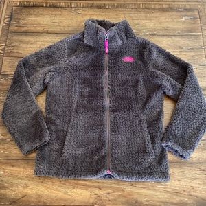 North Face Grey Fur Zip Front Jacket